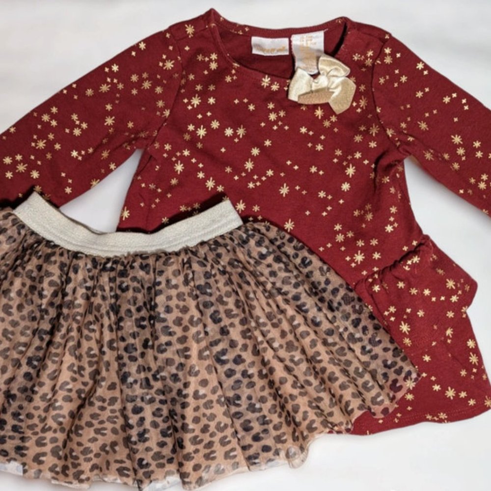 Maggie & Zoe Burgundy long sleeve top Size 24 months